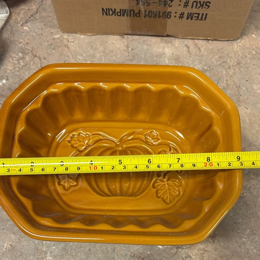 Crate&Barrel Pumpkin Ceramic Baking Dish - Orange